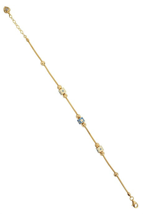 Solid Gold Dorica Beaded Star Bracelet | 14K (585) | 4.38 gr