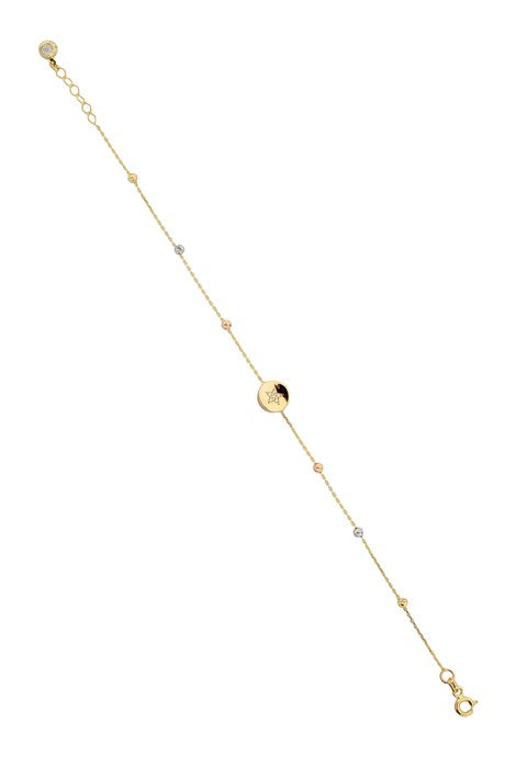 Bracelet étoile perlée Dorica en or massif | 14K (585) | 1,52 g
