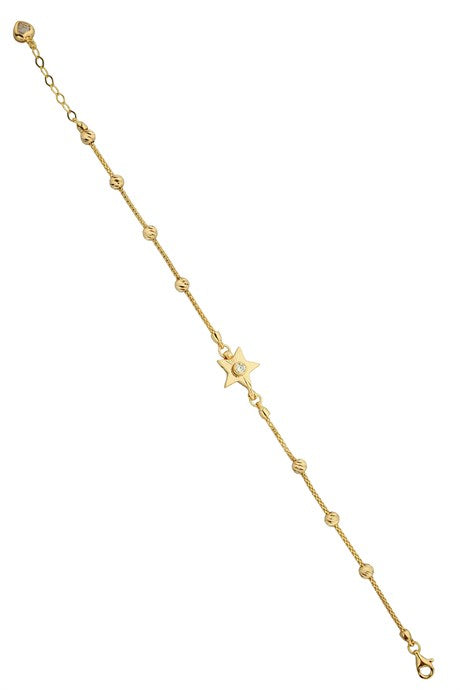 Pulsera de estrella con cuentas Dorica en oro macizo | 14K (585) | 3,77 gramos