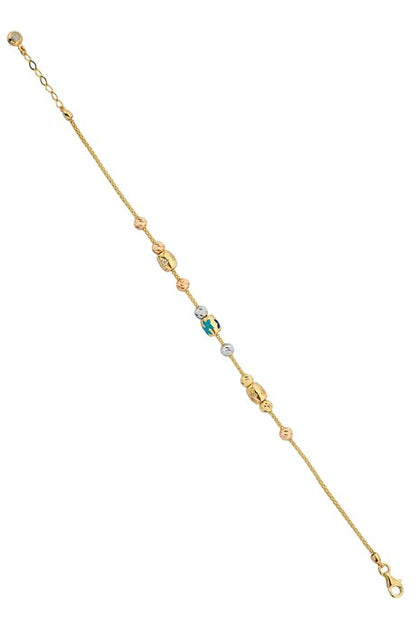 Solid Gold Dorica Beaded Star With Figure Bracelet | 14K (585) | 5.41 gr