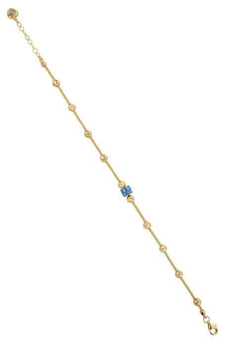 Solid Gold Dorica Beaded Star With Figure Bracelet | 14K (585) | 3.27 gr