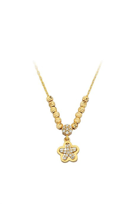 Solid Gold Dorica Beaded Star Necklace | 14K (585) | 2.10 gr