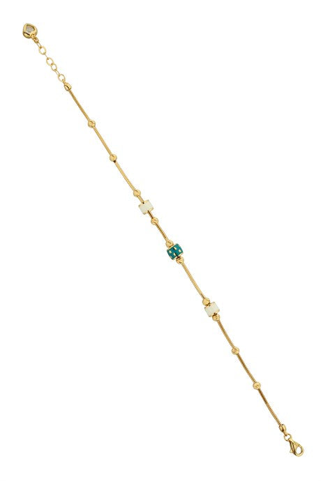 pulsera con motivo de estrella y cuentas Dorica en oro macizo | 14K (585) | 4,09 gramos