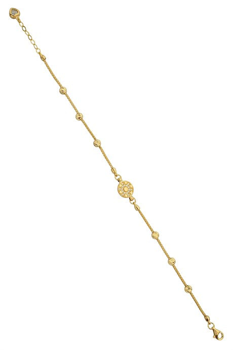 Solid Gold Dorica Beaded Star Motif Bracelet | 14K (585) | 3.28 gr