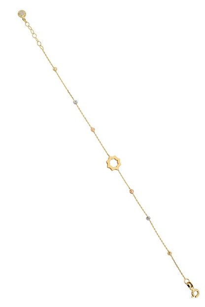 Solid Gold Dorica Beaded Star Bracelet | 14K (585) | 1.57 gr