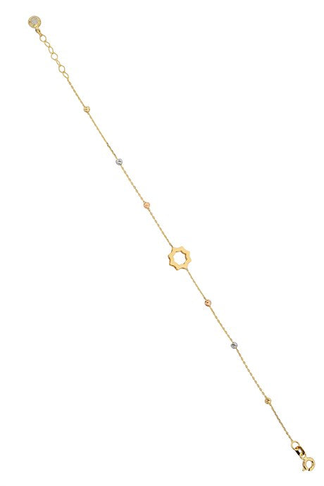 Solid Gold Dorica Beaded Star Bracelet | 14K (585) | 1.57 gr