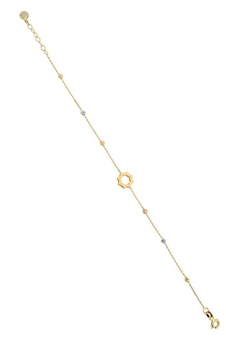 Pulsera de estrella con cuentas Dorica en oro macizo | 14K (585) | 1,57 gramos