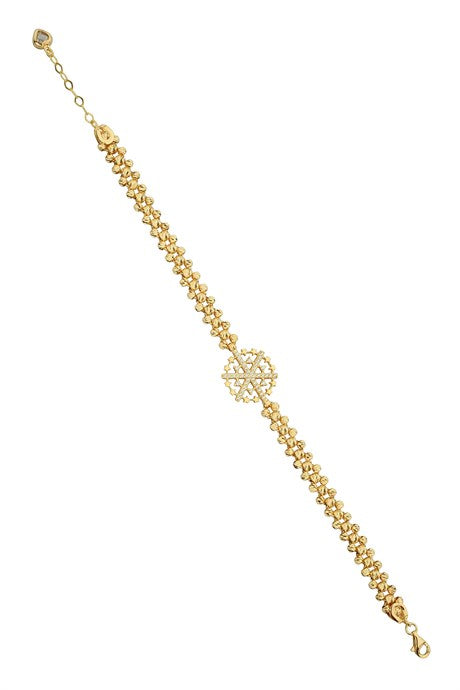 Bracelet flocon de neige étoile perlée Dorica en or massif | 14K (585) | 6,90 gr