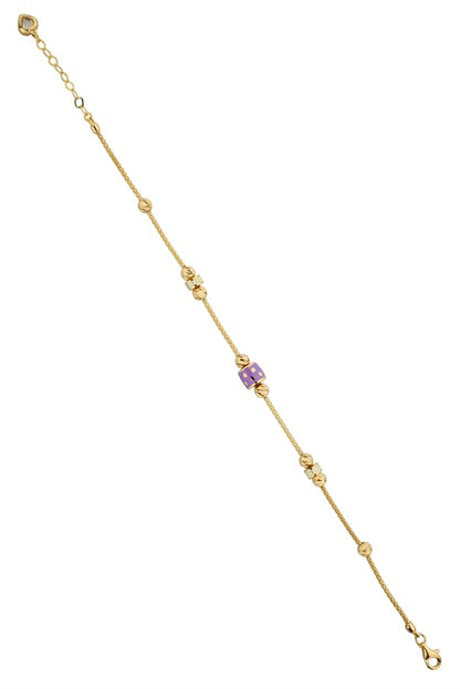 Pulsera de diseño de estrella con cuentas Dorica de oro macizo | 14K (585) | 4,09 gramos