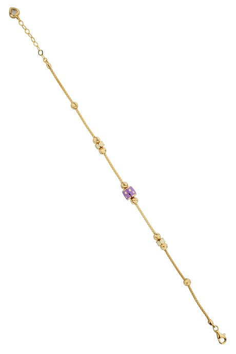 Solid Gold Dorica Beaded Star Design Bracelet | 14K (585) | 4.09 gr