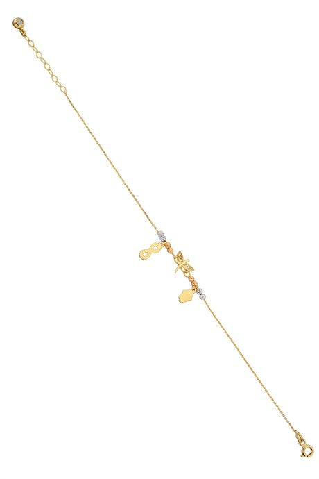 Bracelet libellule perlé Dorica en or massif | 14K (585) | 1,91 gr