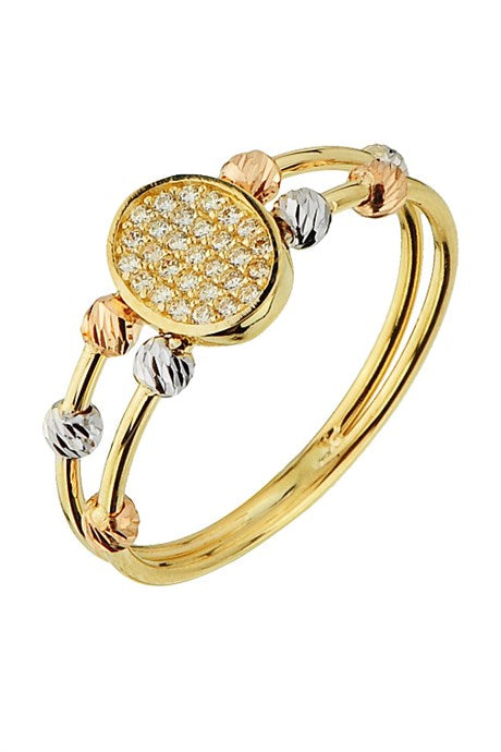 Solid Gold Dorica Beaded Ring | 14K (585) | 2.00 gr