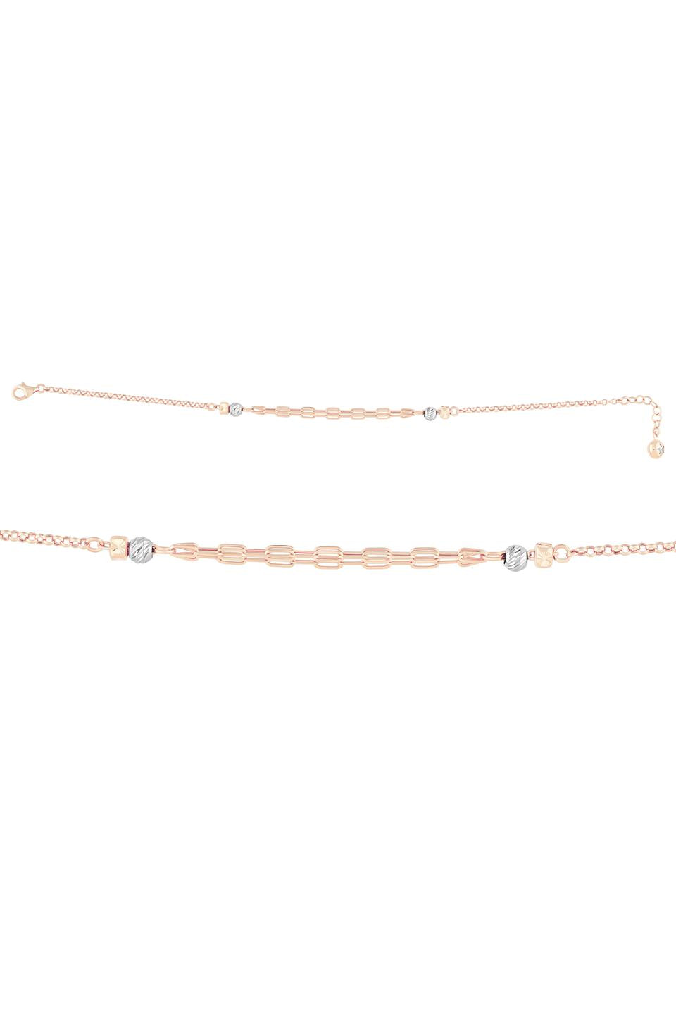 Pulsera de cadena con cuentas Dorica de oro macizo