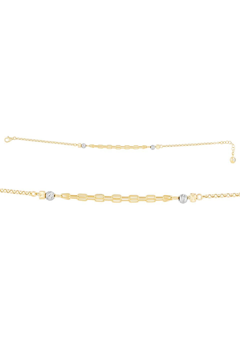 Pulsera de cadena con cuentas Dorica de oro macizo