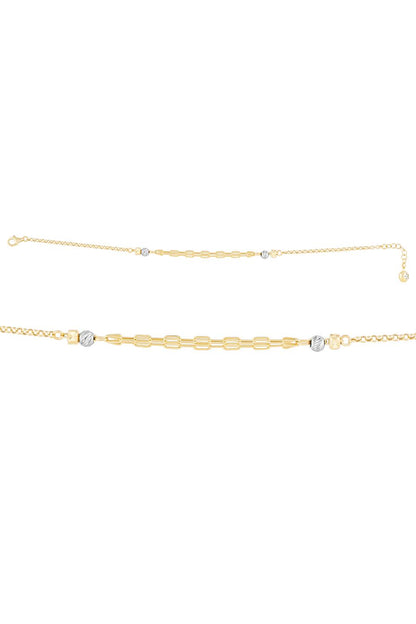 Pulsera de cadena con cuentas Dorica de oro macizo