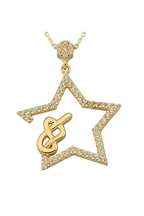 Collar de estrella con nudo de oro macizo | 14K (585) | 2,33 gramos