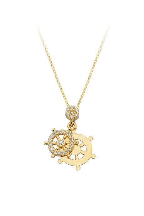 Solid Gold Wheel Necklace | 14K (585) | 2.01 gr