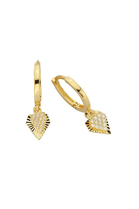 Solid Gold Diamond With Figure Circle Earring | 14K (585) | 2.42 gr