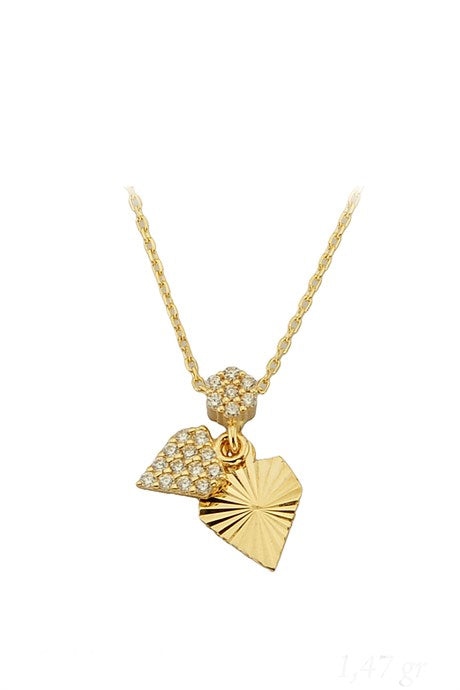 Collar de oro macizo con forma de diamante | 14K (585) | 1,47 gramos
