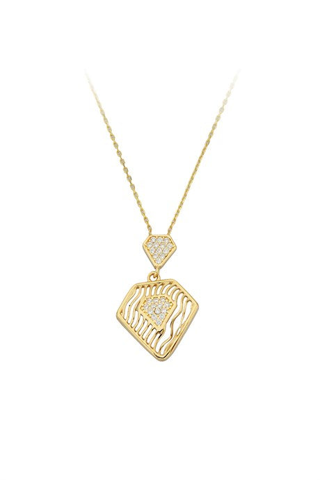 Solid Gold Diamond Shape Necklace | 14K (585) | 2.10 gr