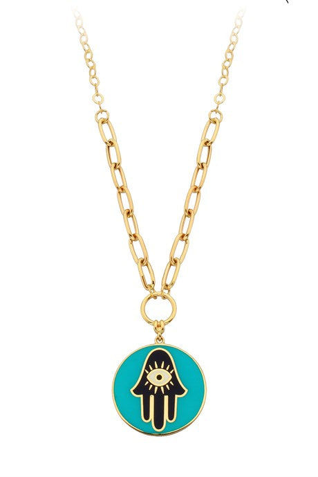 Collier main de Fatima (Hamsa) en or massif | 14K (585) | 8,28 grammes