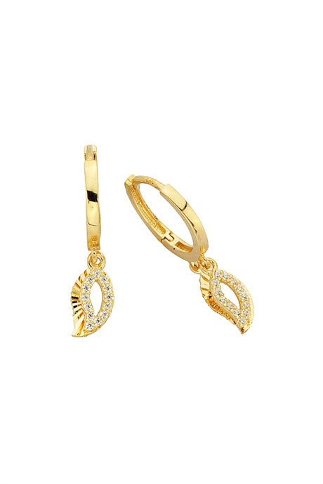 Solid Gold With Figure Circle Earring | 14K (585) | 2.25 gr