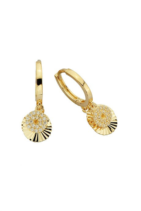 Solid Gold With Figure Circle Earring | 14K (585) | 2.95 gr