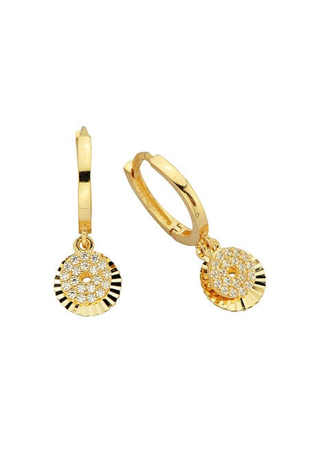 Solid Gold With Figure Circle Earring | 14K (585) | 2.68 gr