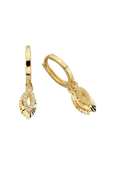 Solid Gold With Figure Circle Earring | 14K (585) | 2.77 gr