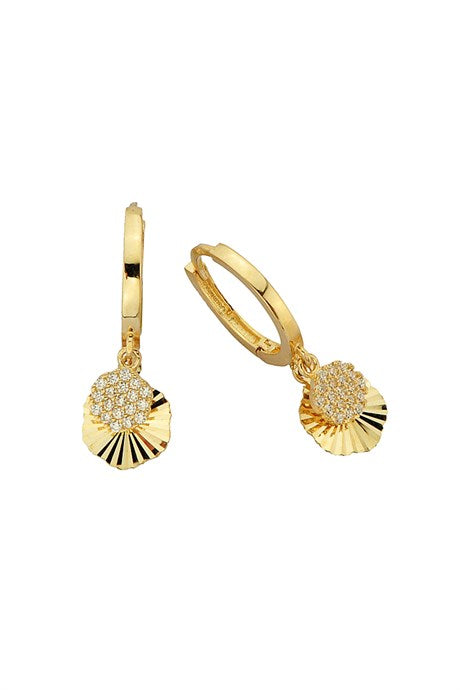 Or massif avec boucle d'oreille en forme de cercle | 14K (585) | 2,58 grammes