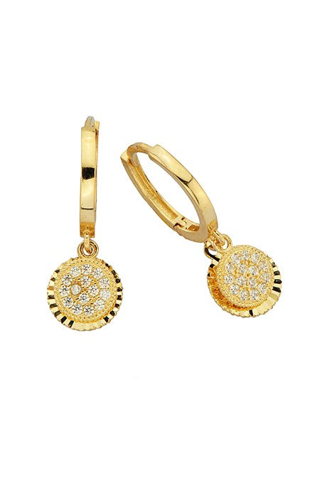 Solid Gold With Figure Circle Earring | 14K (585) | 2.80 gr