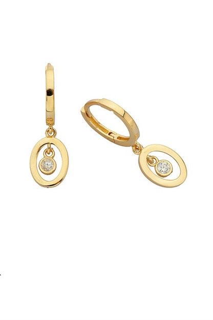 Solid Gold With Figure Circle Earring | 14K (585) | 2.30 gr
