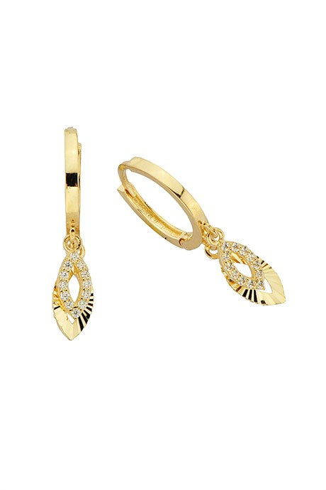 Solid Gold With Figure Circle Earring | 14K (585) | 2.34 gr