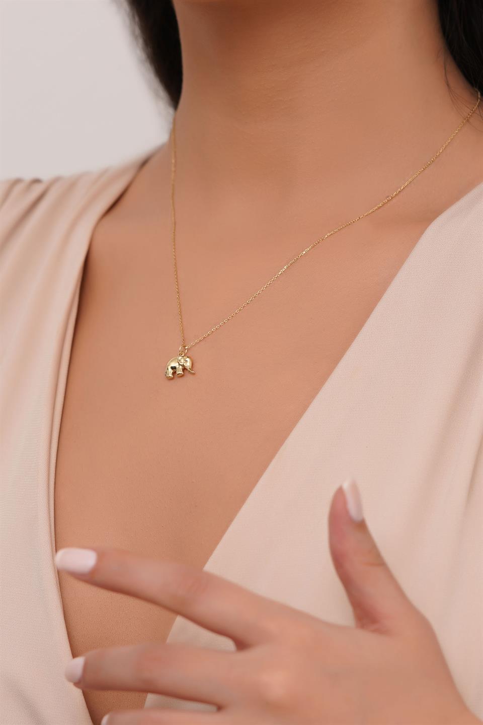 Collar de elefante de oro macizo