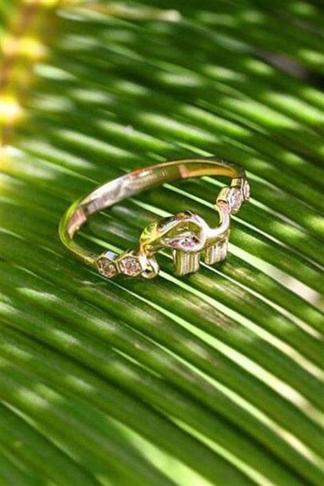 Anillo de elefante de oro macizo | 14K (585) | 1,44 gramos