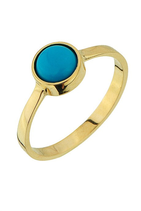 Solid Gold Turquoise Gemstone Ring | 14K (585) | 2.06 gr