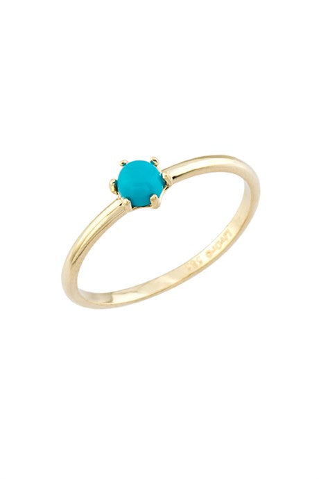 Solid Gold Turquoise Gemstone Ring | 14K (585) | 1.25 gr