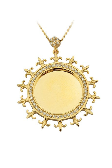 Collier de soleil de lys français en or massif | 14K (585) | 5,69 grammes