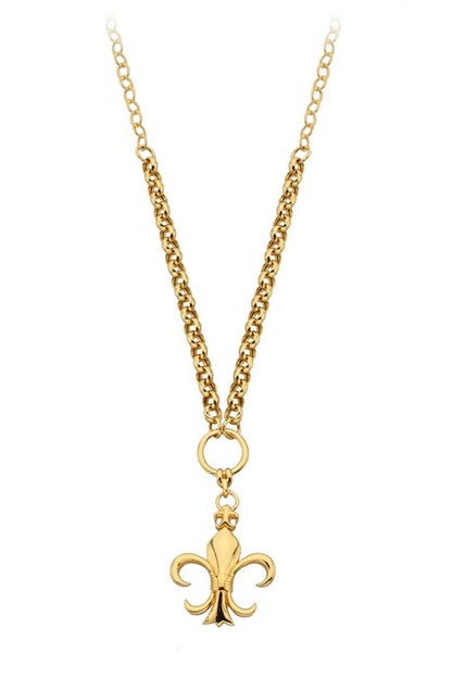 Solid Gold French Lily Necklace | 14K (585) | 6.31 gr