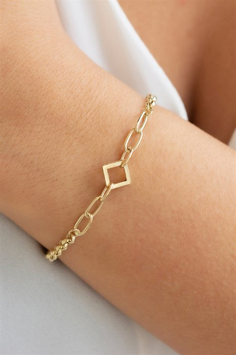 Solid Gold Geometrical Bracelet | 14K (585) | 3.72 gr