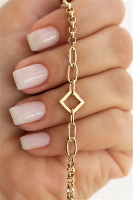 Solid Gold Geometrical Bracelet | 14K (585) | 3.72 gr