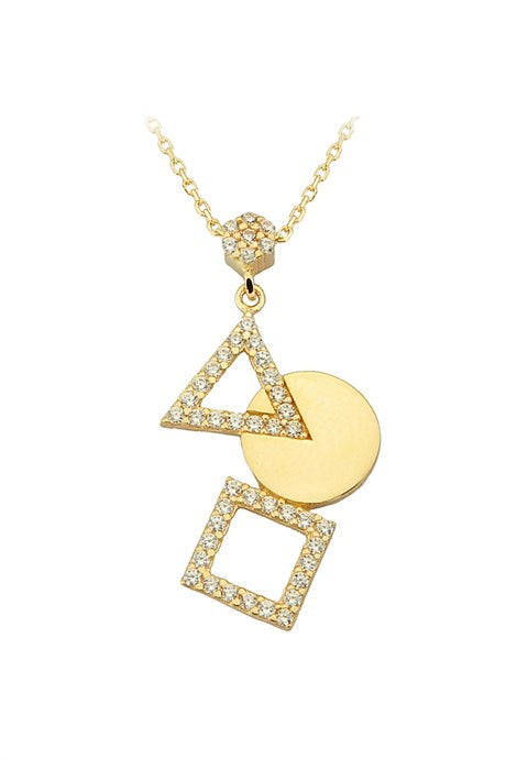 Solid Gold Geometrical Necklace | 14K (585) | 2.35 gr