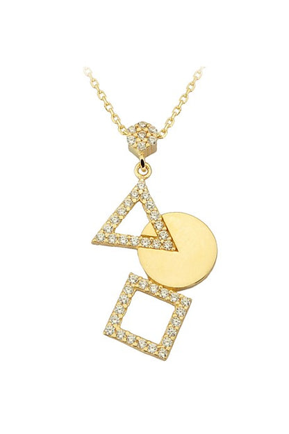 Solid Gold Geometrical Necklace | 14K (585) | 2.35 gr