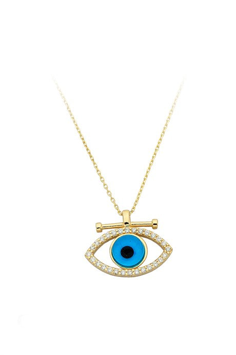Solid Gold Eye Necklace | 14K (585) | 2.94 gr