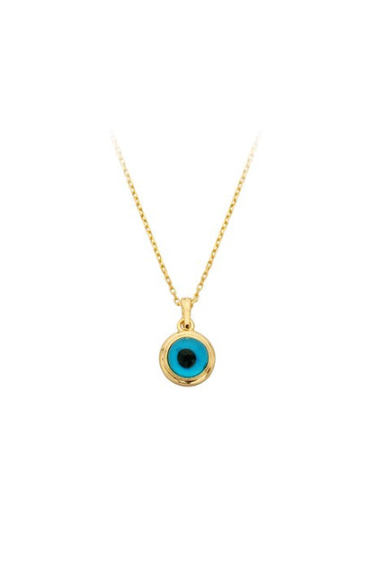 Solid Gold Eye Necklace | 14K (585) | 1.65 gr