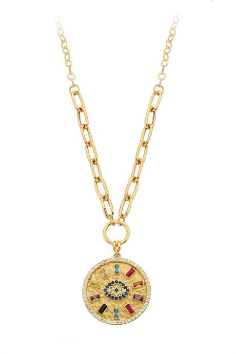 Solid Gold Eye Necklace | 14K (585) | 7.95 gr