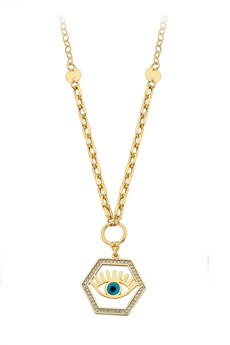 Collar de ojo de oro macizo | 14K (585) | 7,79 gramos