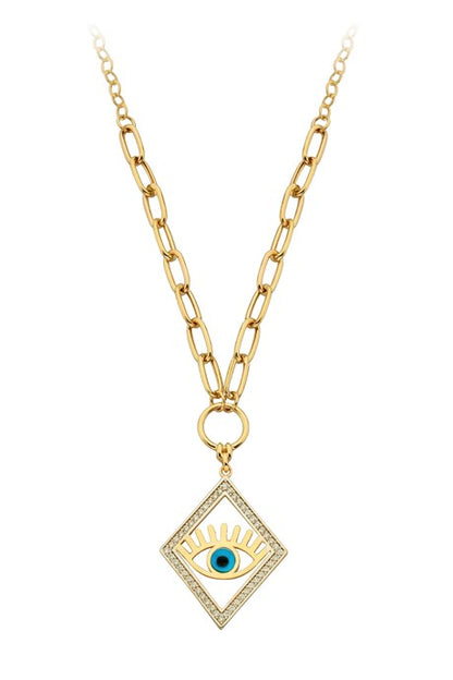 Solid Gold Eye Necklace | 14K (585) | 6.90 gr