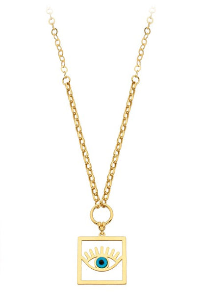 Solid Gold Eye Necklace | 14K (585) | 6.28 gr