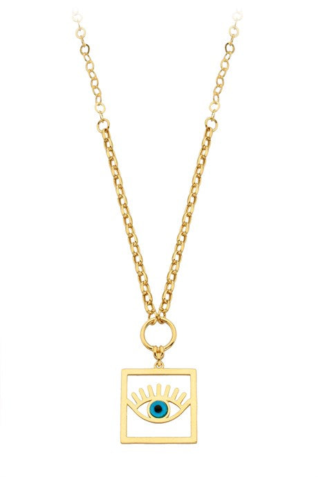 Solid Gold Eye Necklace | 14K (585) | 6.28 gr